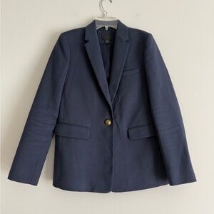J. Crew Collection Wool blend Navy Blazer with Gold Button